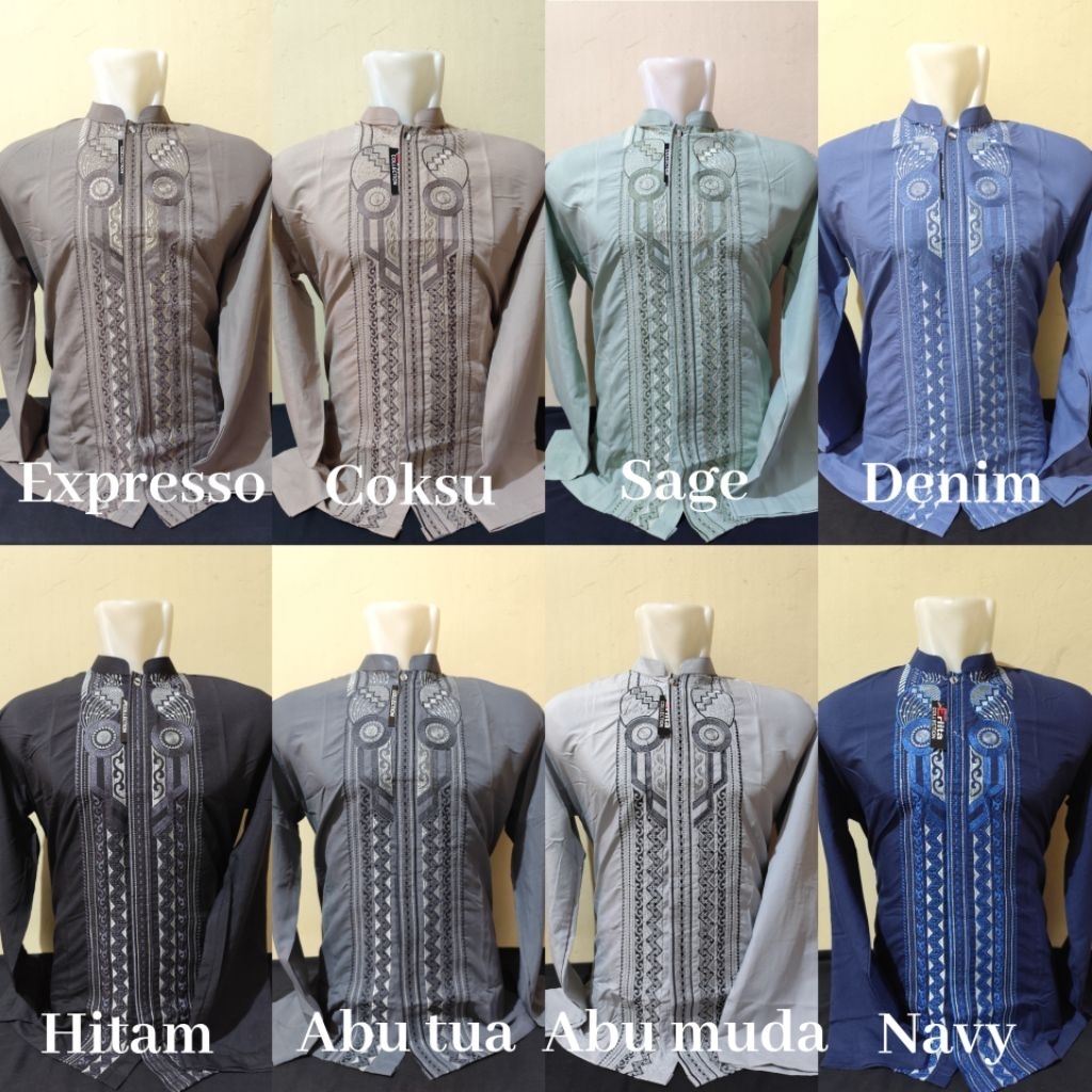 BAJU KOKO ERLITA DEWASA LENGAN PANJANG MOTIF BANYAK WARNA