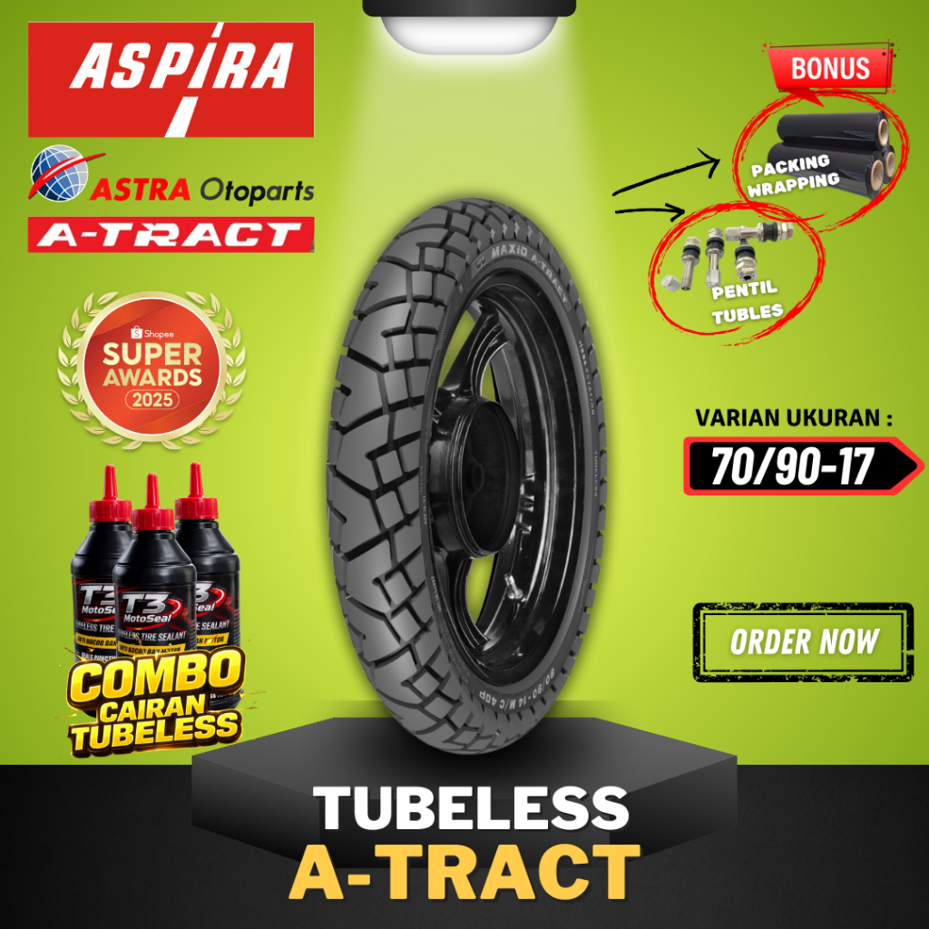 [READY COD] BAN MOTOR RING 17 / BAN ASPIRA ON/OFF ROAD 70/90-17 / BAN ASPIRA MAXIO ATRACT TUBELESS B