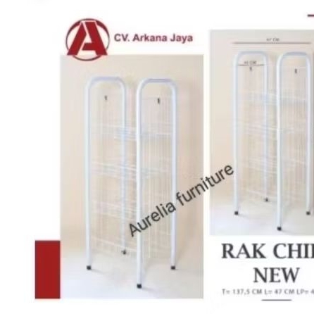 RAK CHIKI SNACK PAJANGAN PUTIH MINIMALIS ( 4 RAK )