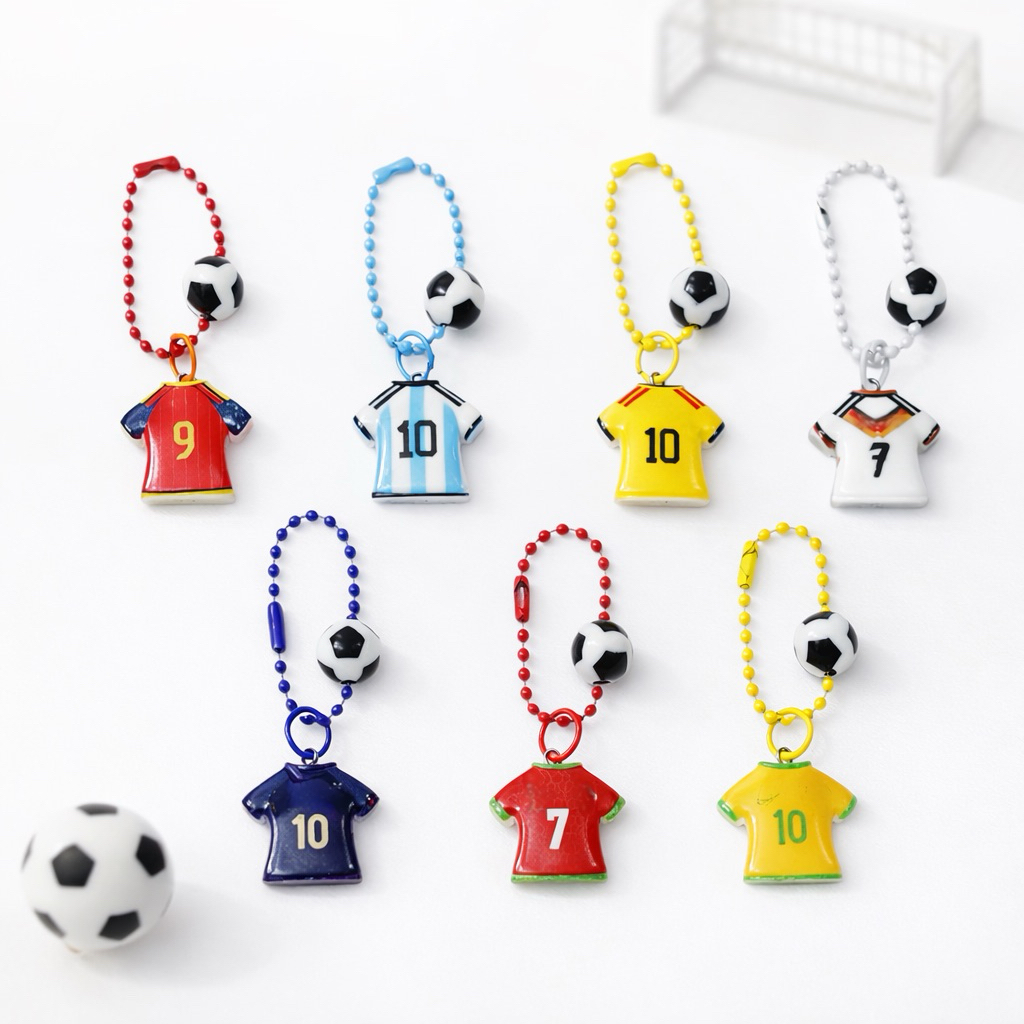 Kicka Mini Jersey Bola Keychain Sepakbola Ball Gantungan Kunci Soccer Sport Ganci Baju Bola Lucu