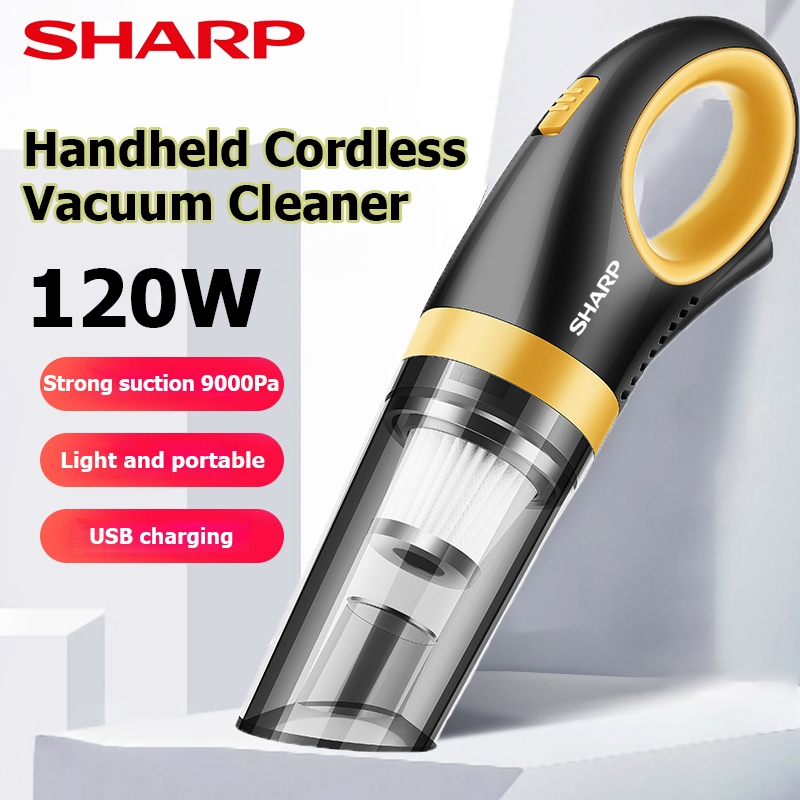 Sharp Penyedot Debu Vacum Cleaner 120W Kuat Vacum Cleaner Mobil Cordless Vacuum Wet And Dry Cleaner 
