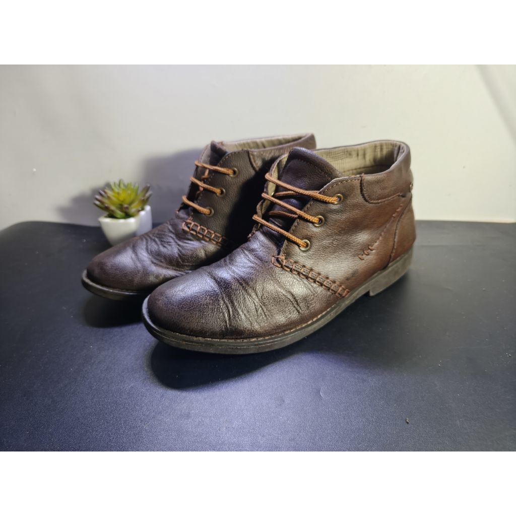 sepatu boots kulit jimjoker coklat second size 41