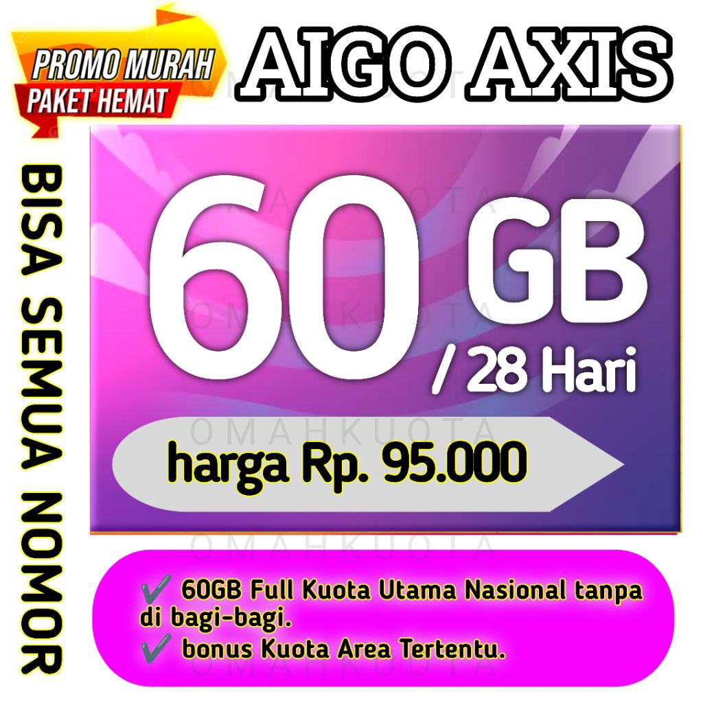 (SUPER PROMO) ISI PAKET DATA AXIS 100GB BRONET - KUOTA AXIS OWSEM FULL AIGO MINI BRONET TERMURAH