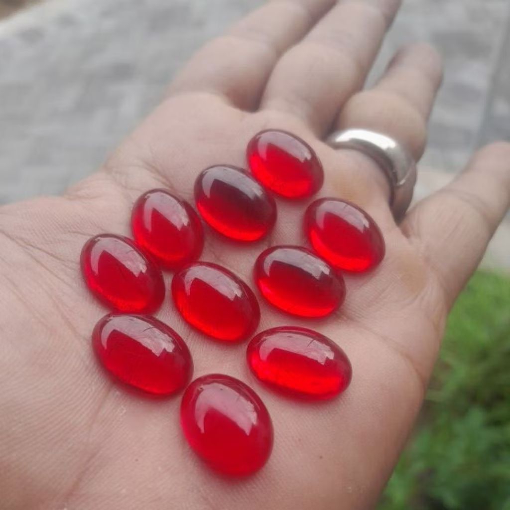 Batu akik merah Siem obsidian 18x13mm