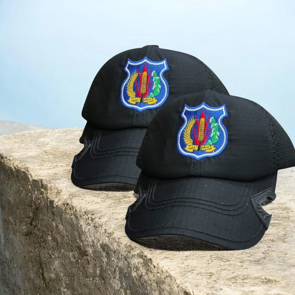 TOPI TACTICAL SATPAM SECURITY LOGO BIRU