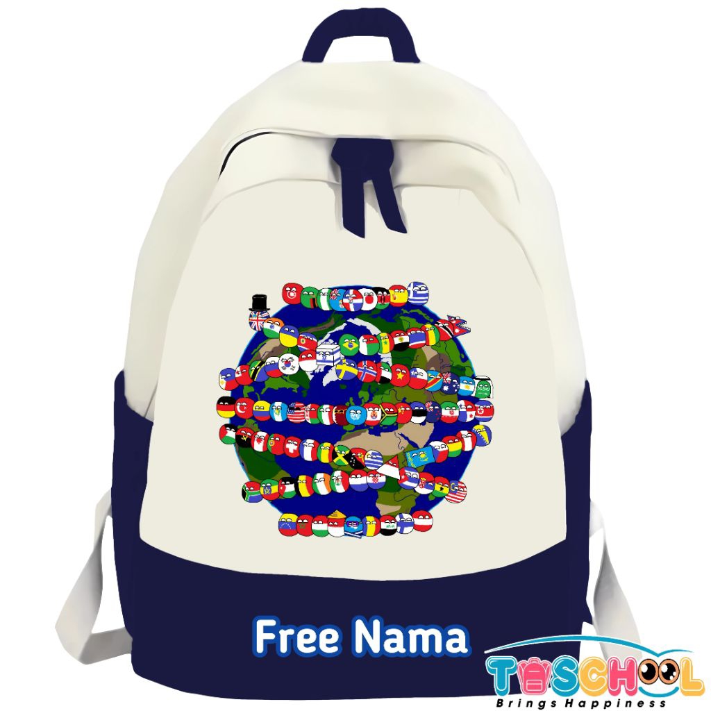 TAS RANSEL ANAK COUNTRY BALL COUNTRY HUMAN FREE NAMA