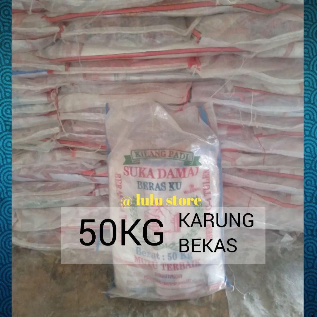 Karung transparan bekas beras 50kg