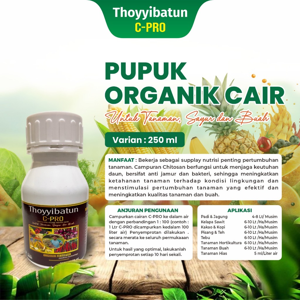 Javanic Labs | Pupuk Organik Cair Thoyyibatun C-PRO 250 ML - POC Pelebat Buah Sayur Padi Tanaman Hia