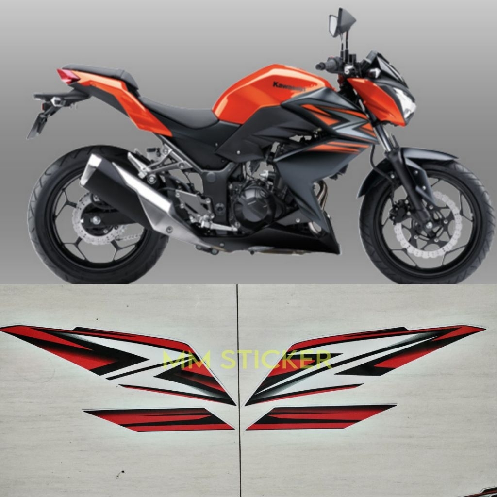 Striping Stiker Z250 Z 250 Tahun 2013 Oren/orange