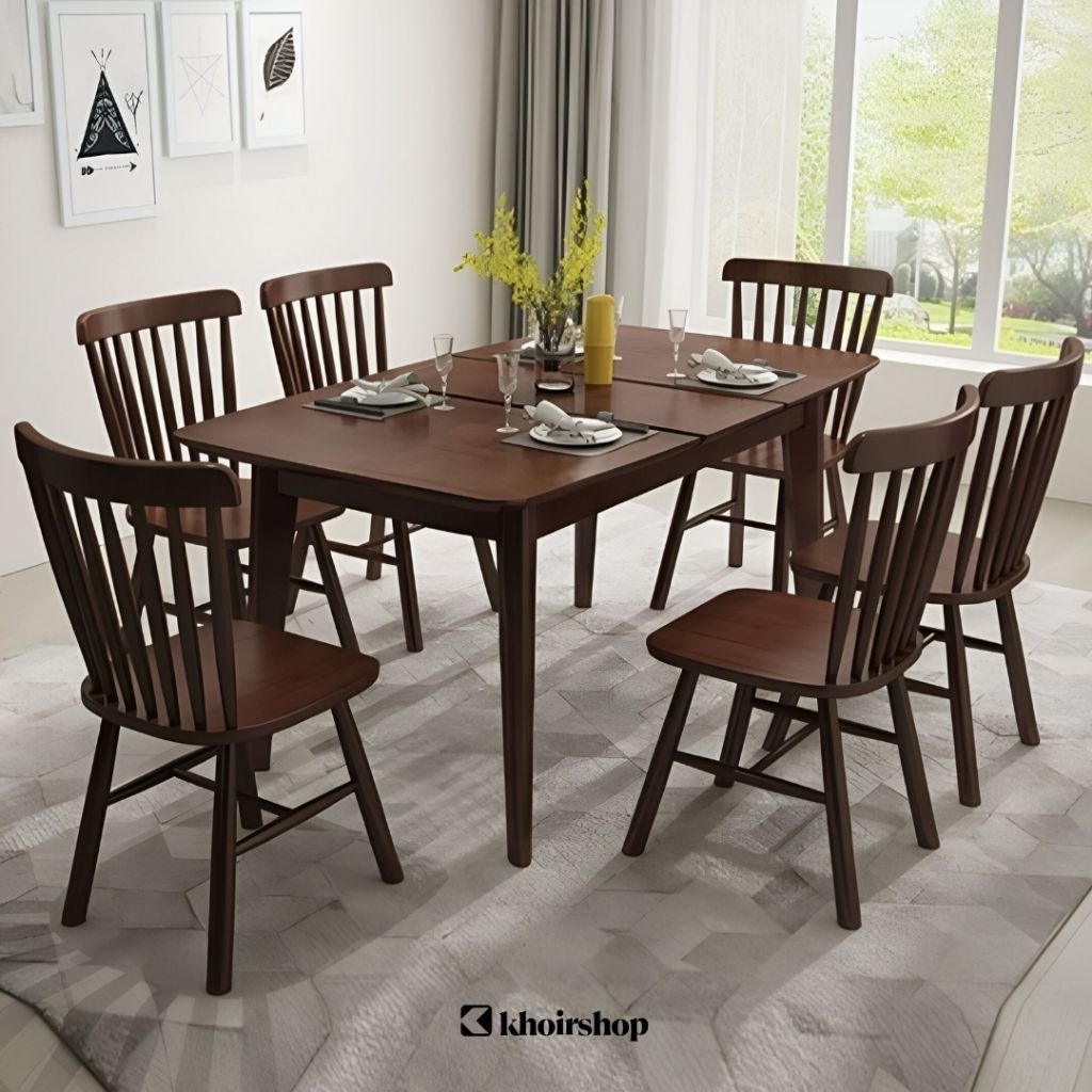 SET KURSI MEJA MAKAN MINIMALIS MEJA MAKAN 6 KURSI MEJA MAKAN KAYU KURSI MAKAN CAFE