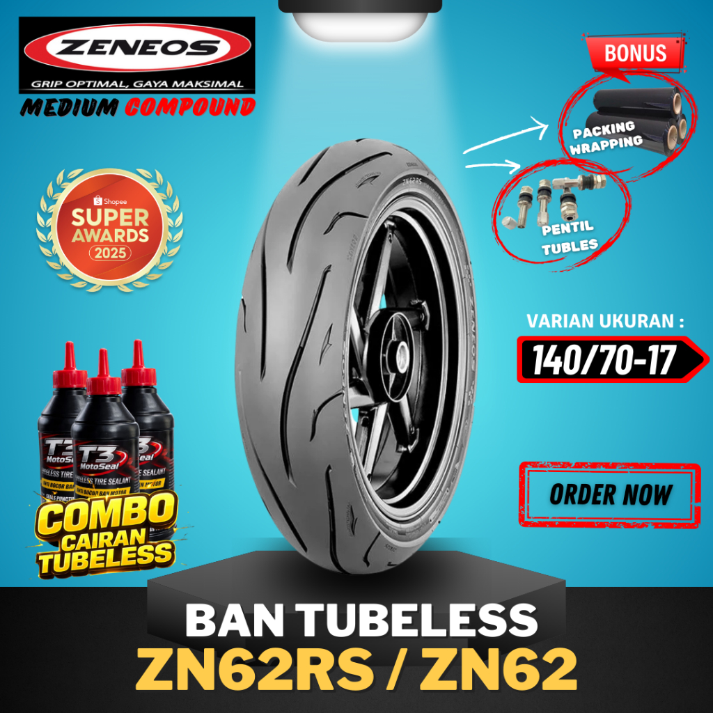 .[READY COD] BAN ZENEOS ZN62RS / ZN62 RING 17 140/70-17 / BAN TUBELESS ZENEOS RING 17 /  BAN MOTOR B