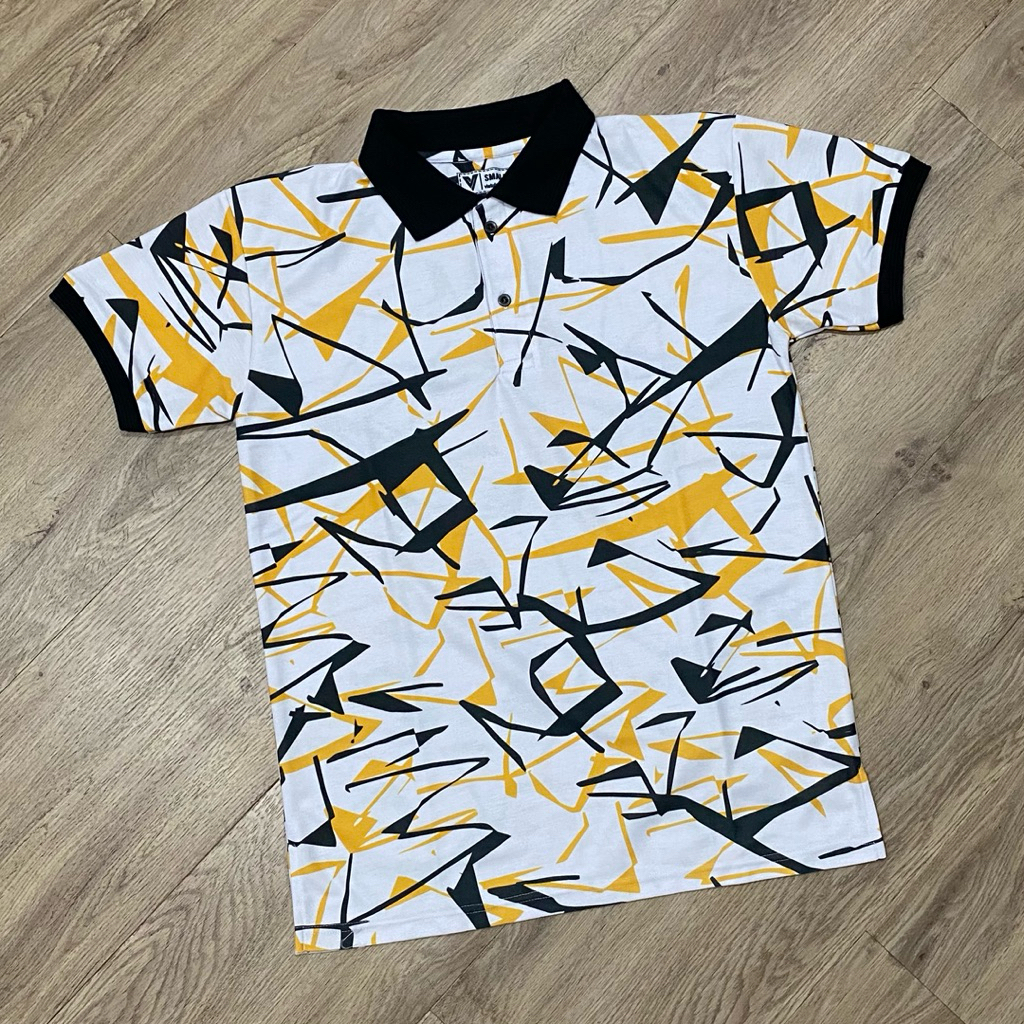 Kaos Polo Vistula corak abstrak full print