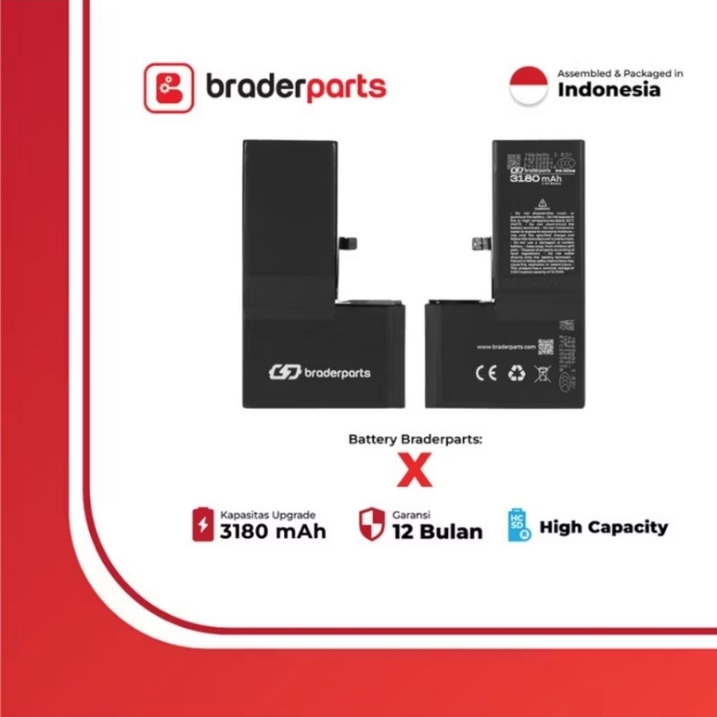Braderparts Baterai Battery Batre  for iPhone X Original