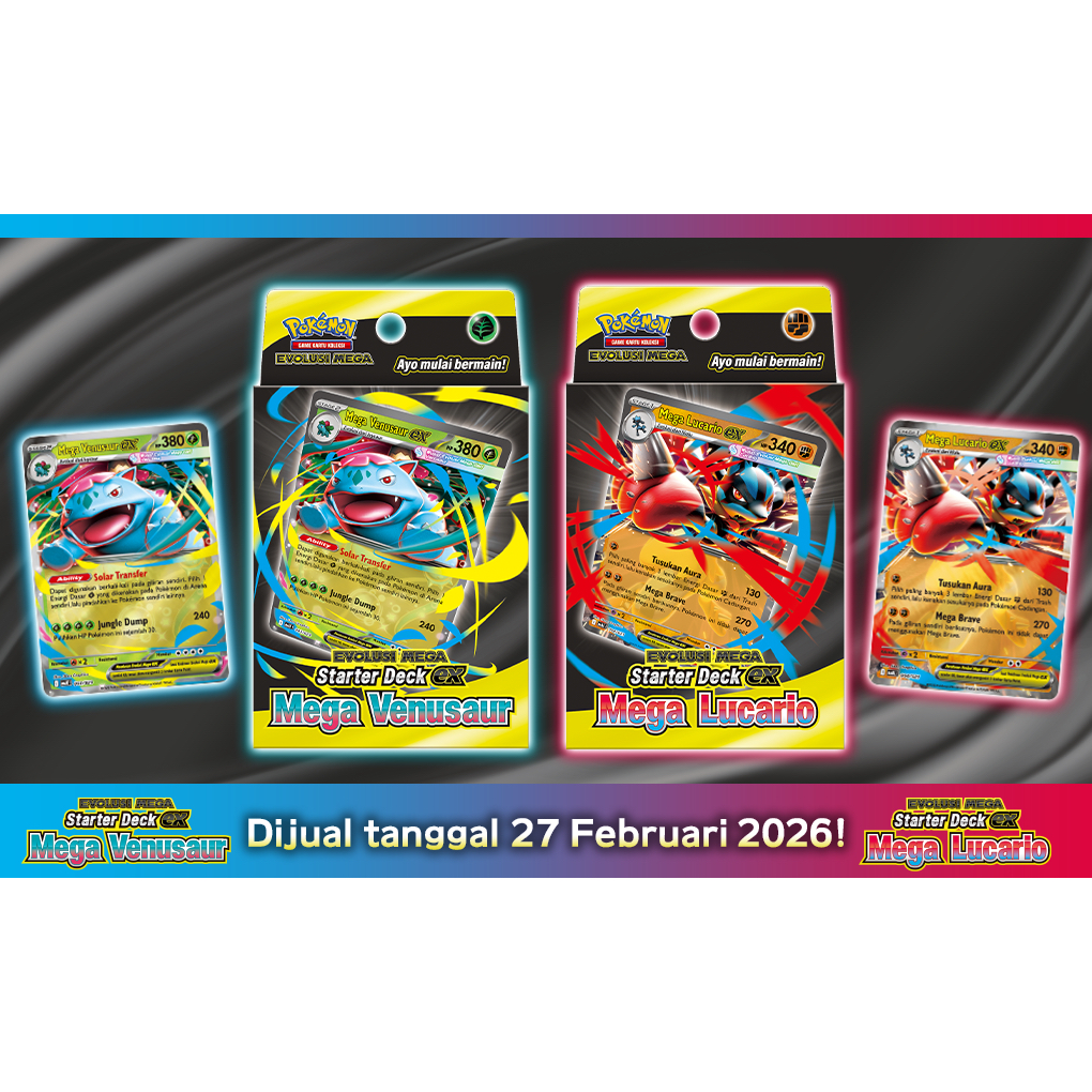 Starter Deck Pokemon Mega Venusaur Lucario Indonesia Pokepad TCG