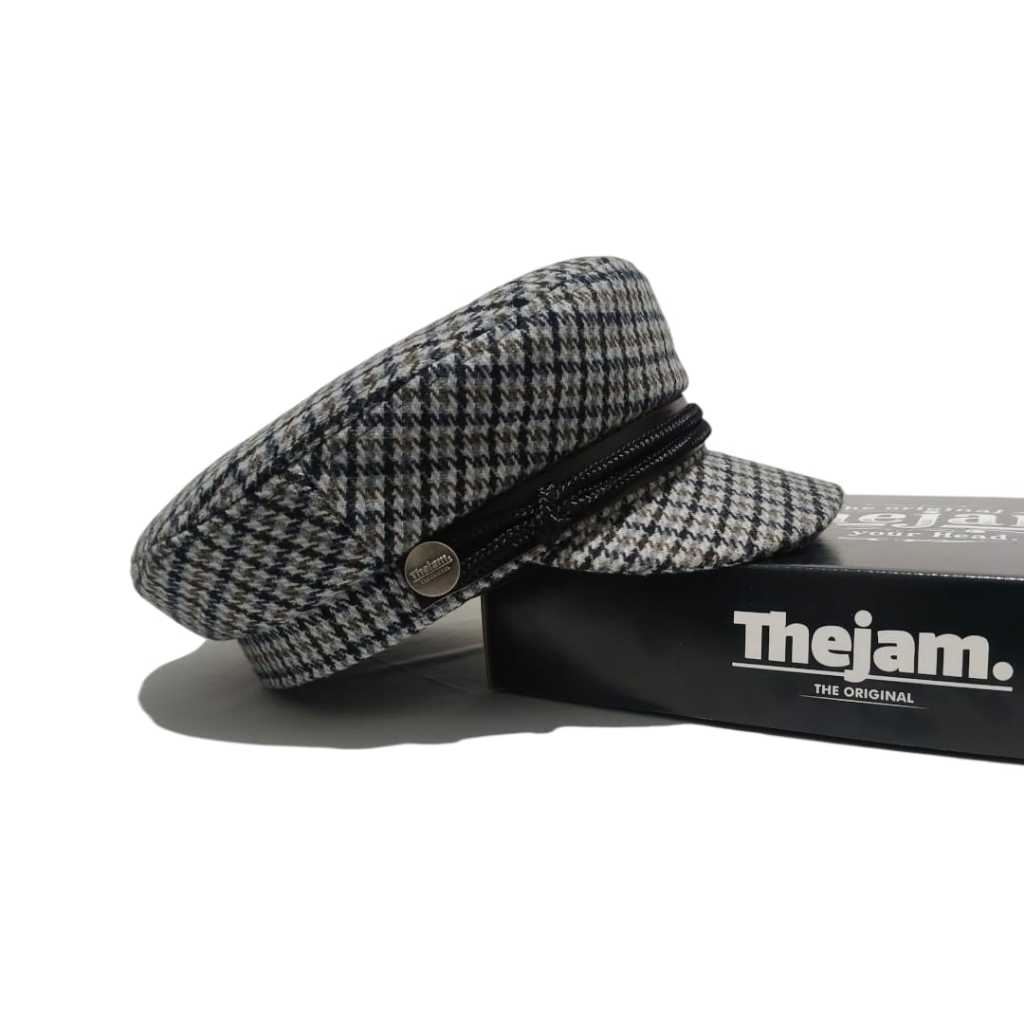 Thejam. Topi Fisherman | Sailor hat wool tweed grey | Fiddler cap