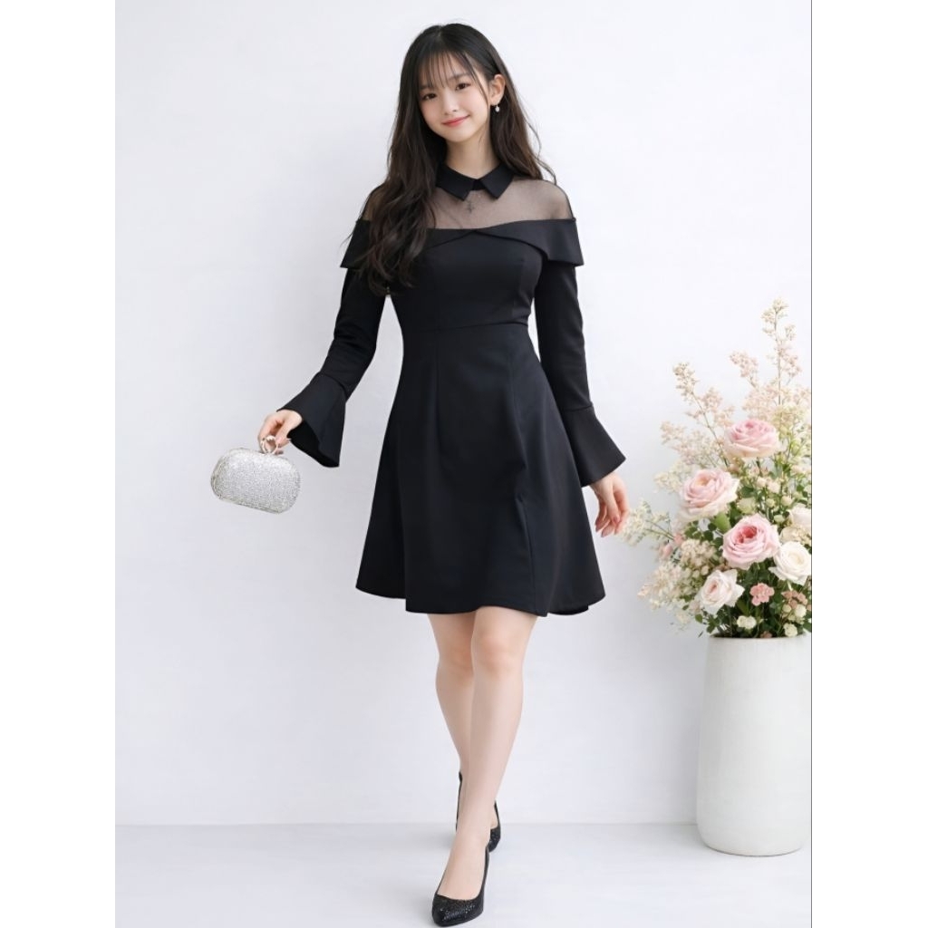Dress Pesta Anak Perempuan Remaja Warna Merah – Mini Dress Fashion Remaja Korea Sabrina Lilazar Ro