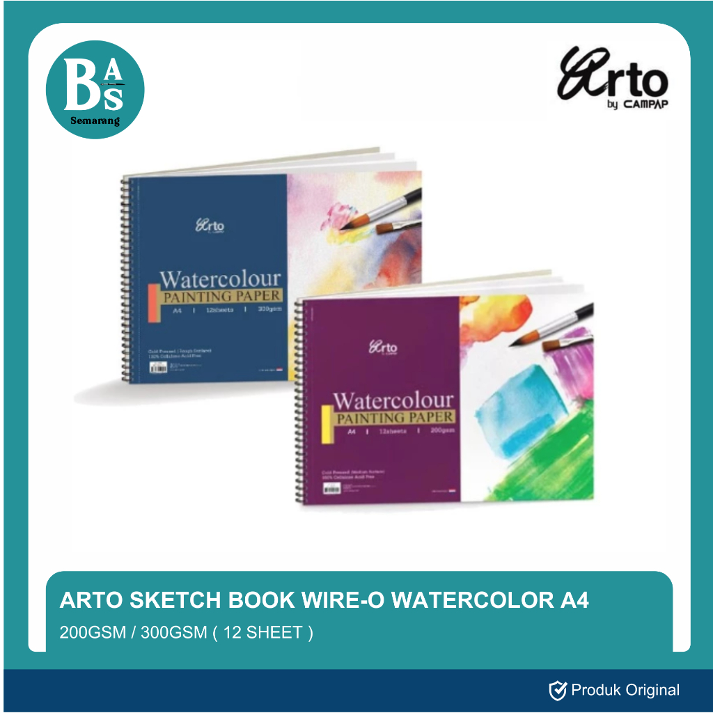 Arto Sketch Book Wire-O Watercolor A4 200GSM / 300GSM - BAS Semarang