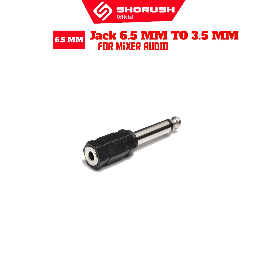 Shorush - Jack Adapter ke 6.5mm to 3.5mm Stereo Mixer