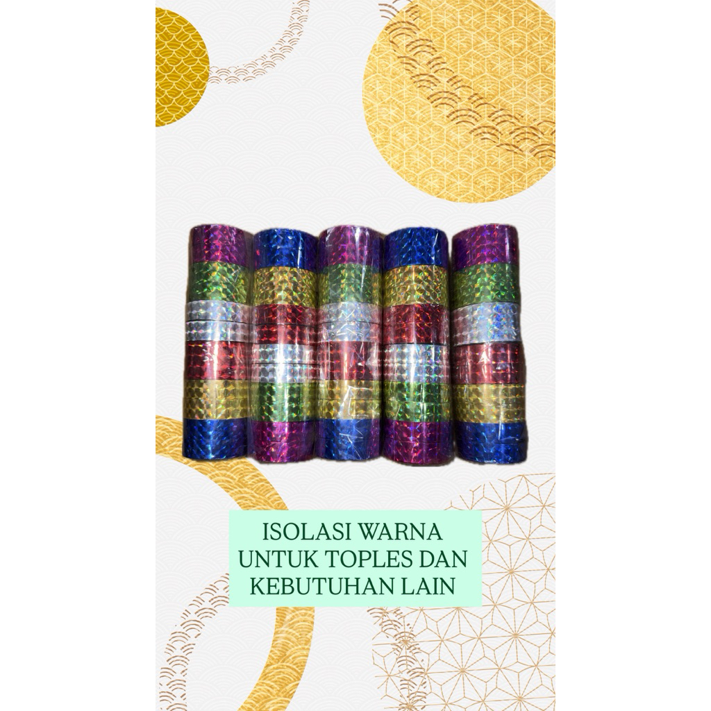 ISOLASI - LAKBAN KECIL WARNA  WARNI - untuk toples lebaran dan kebutuhan lain
