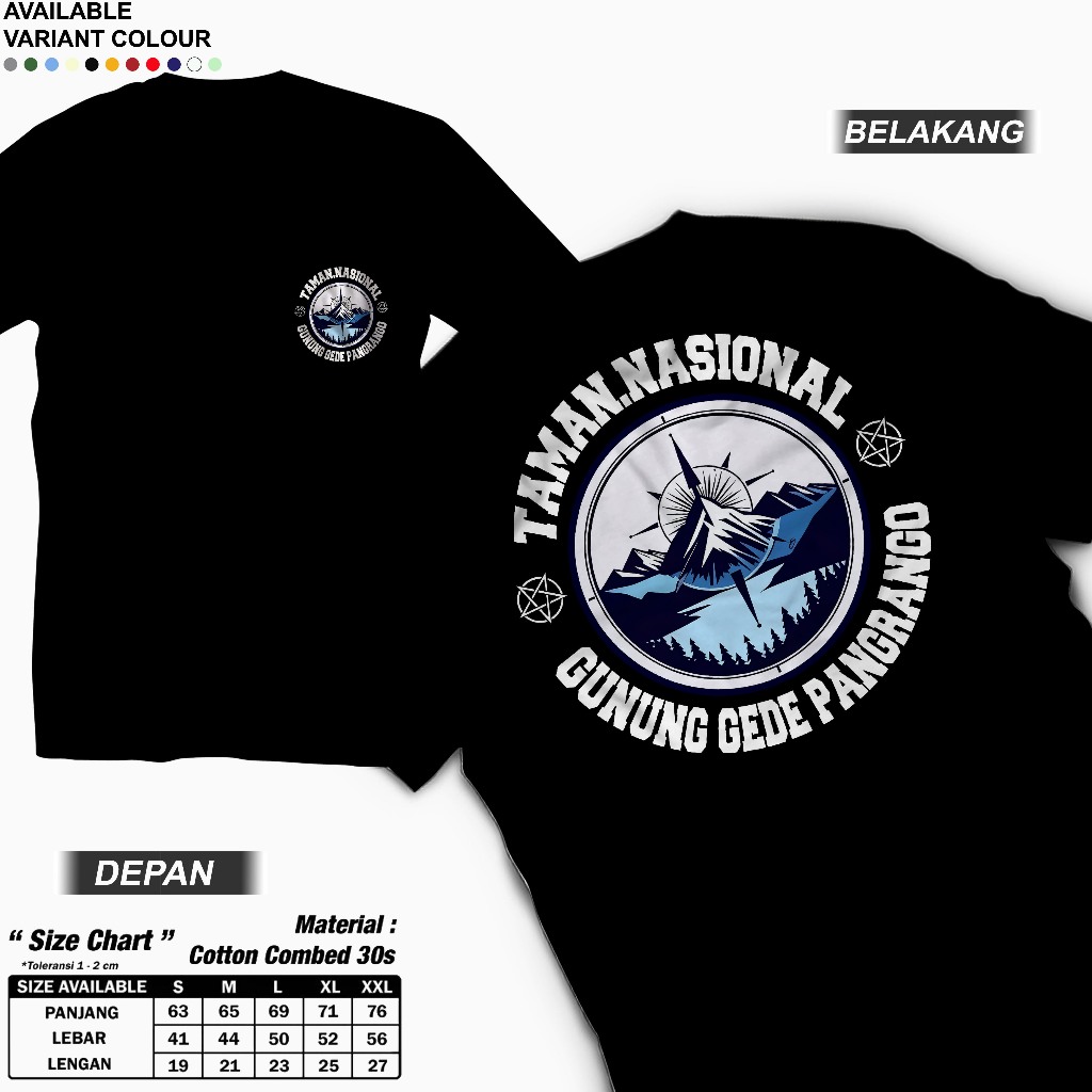 KAOS GUNUNG GEDE / KAOS GUNUNG PANGRANGO / BAJU GUNUNG GEDE PANGRANGO / KAOS OUTDOOR