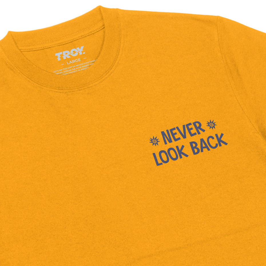 Troy Company Tshirt Yellow Mustard Never Look Back - Kaos Kuning Mustard Lengan Pendek MTD 3559