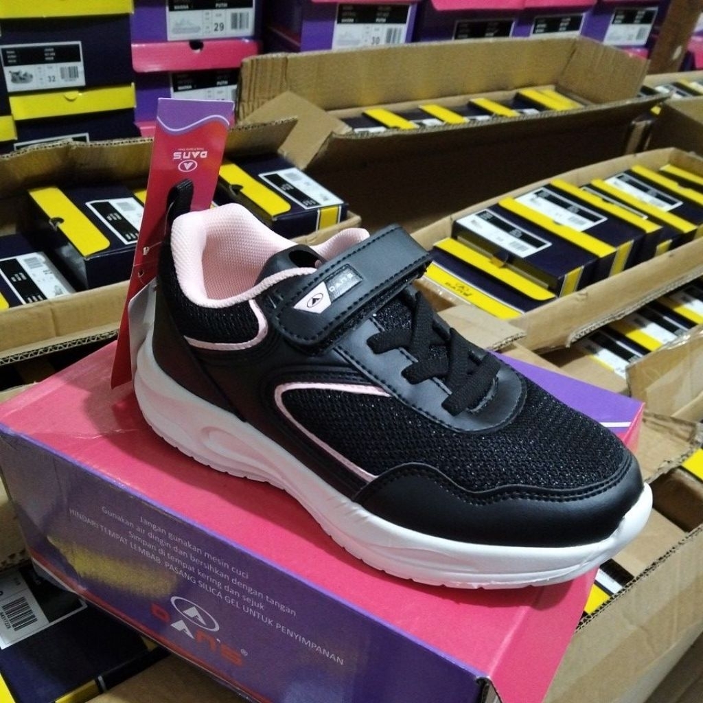Sepatu Fashion Anak Perempuan DANS RODYA Hitam Pink Original