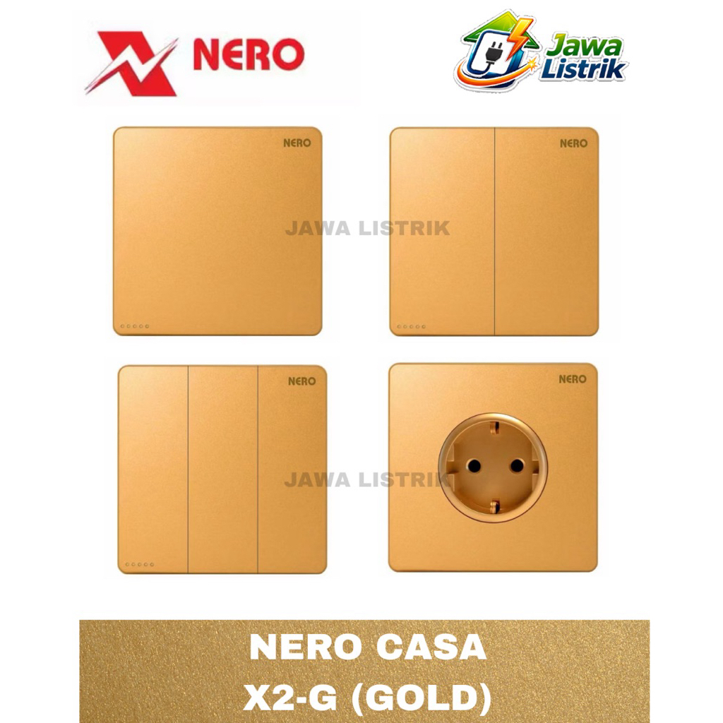SAKLAR DAN STOP KONTAK NERO X2-G GOLD