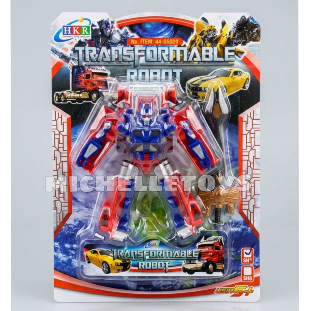 Mainan Anak Robot Transform Bisa Berubah Jadi Mobil Dan Robot Manual HKR