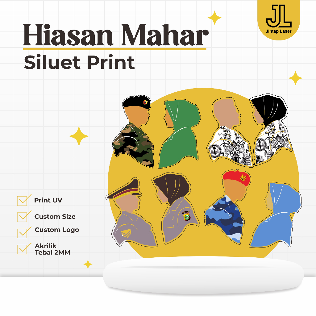 Siluet Couple Polisi Tentara Fullcolour Akrilik Print Uv