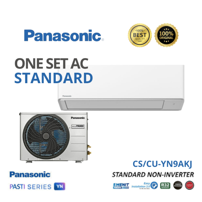 AC PANASONIC STNDARD 1 PK CS-YN9AKJ BARU ( INDOOR + OUTDOOR )