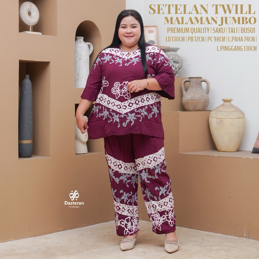 Setelan Rayon Cp Jumbo Malaman Busui Ress Premium | One Set Rayon Batik