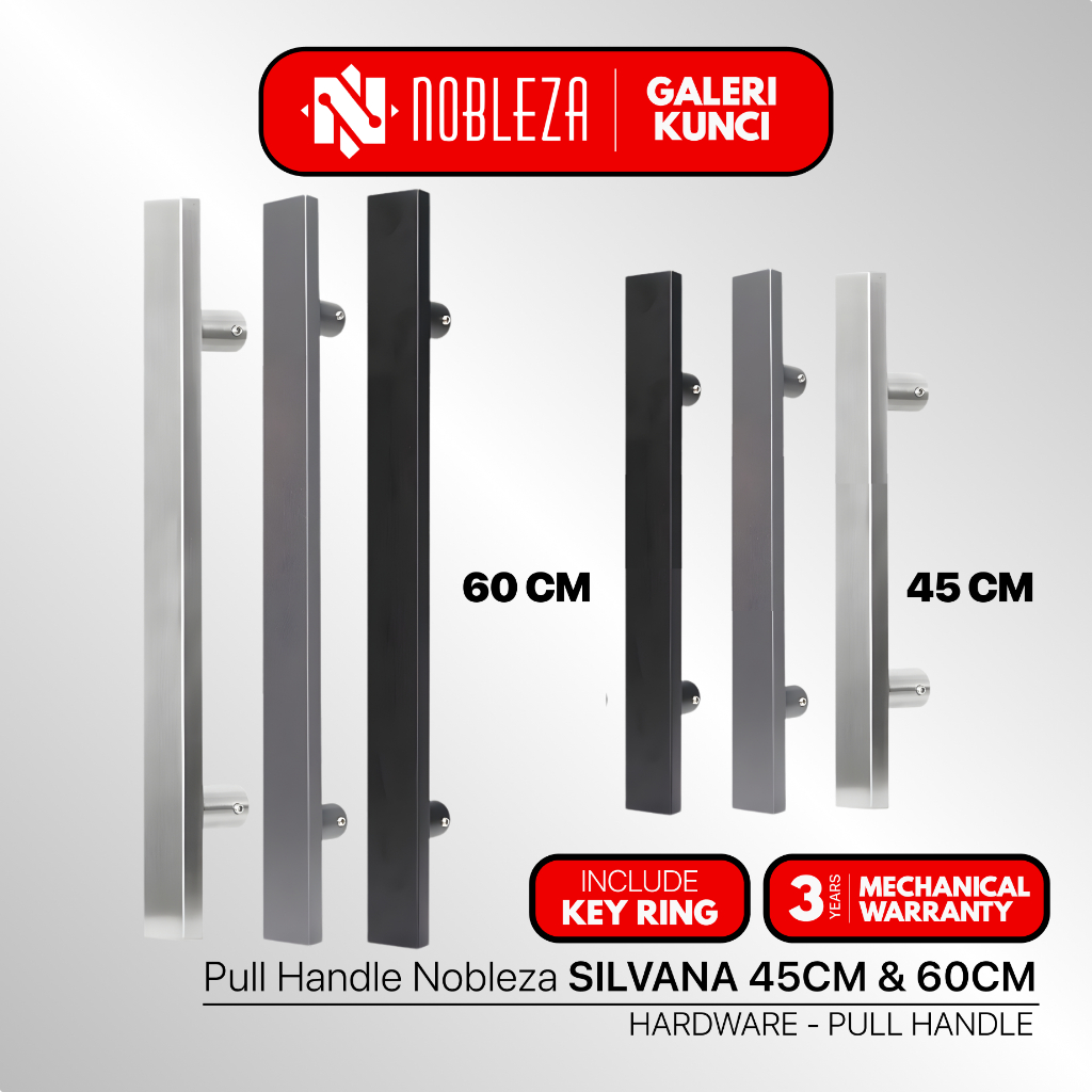 NOBLEZA Pull Handle / Handle Pintu Tarung Pintu Kupu Kupu Ukuran 45cm & 60cm - SILVANA