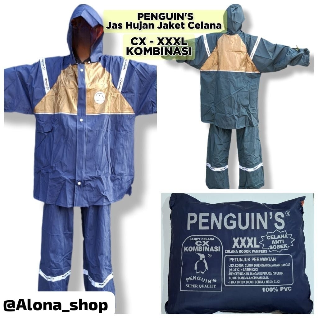 (CX - 7 / XXXL KOMBINASI PENGUIN'S) Jas Hujan Jaket Celana CX-7 / XXXL Kombinasi Penguins| Jas Hujan