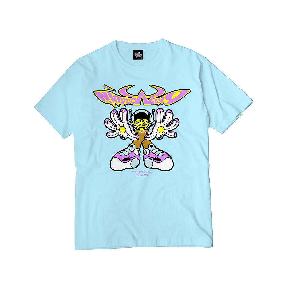 AGLXY x Nindito - With Open Arms Tee - Arctic Blue