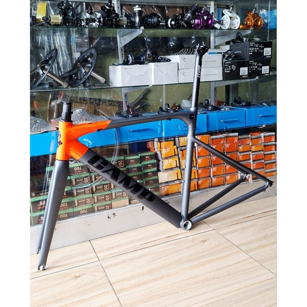 Frame Sepeda Roadbike CAMP IMPALA 700C Size 50 Alloy Fork Carbon Include Seatpost Headset Original S