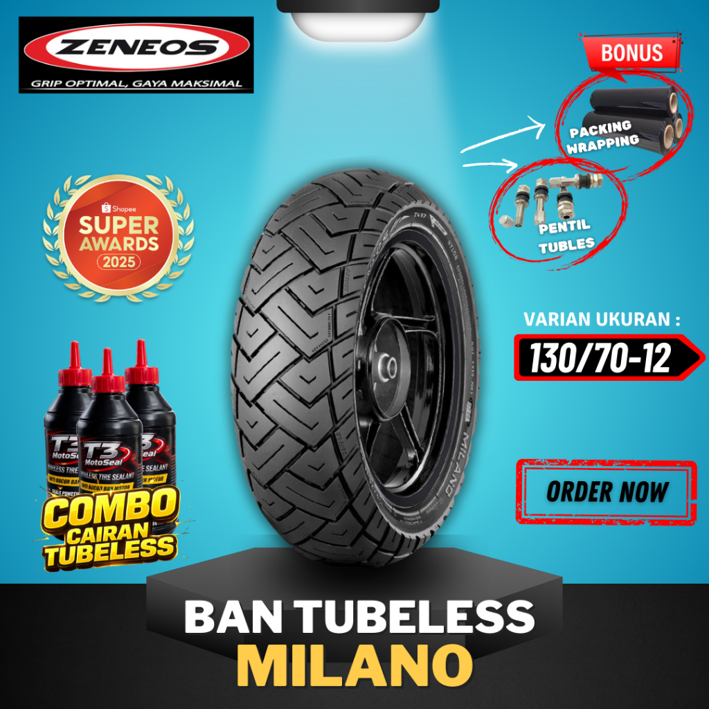 [READY COD] ZENEOS MILANO RING 12 /  BAN ZENEOS MILANO 130/70-12 VESPA SCOOPY / BAN SCOOPY FREEGO / 