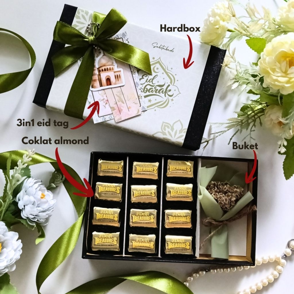 SAFIYA HAMPERS COKLAT BOX DELFI TREASURE ALMOND BOX PREMIUM KADO ULTAH