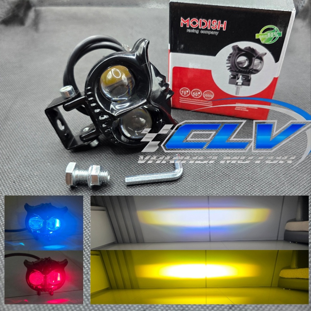 Lampu Tembak Owl 2 Mata Lampu Tembak Laser LED D2 Owl 2 Warna Waterproof Lampu Burung Hantu