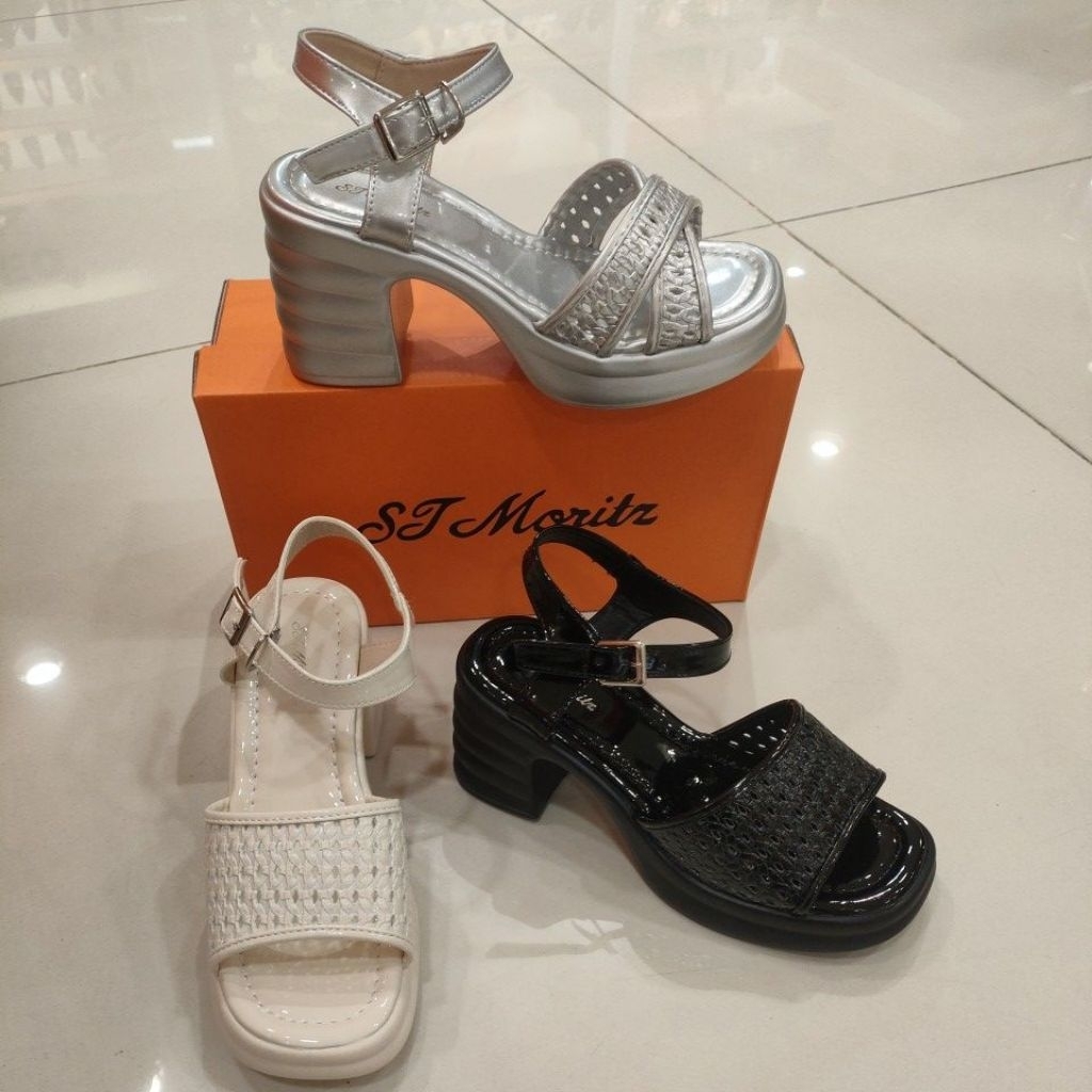 SEPATU SANDAL RINGAN ST MORITZ HAK 7CM NEW ARRIVAL (36-40)