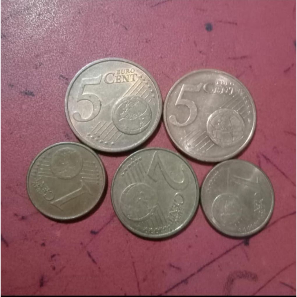 Koin Euro 1 / 2 / 5 Cent Eropa Dikirim Acak Souvenir Koleksi Uang Logam Coin Lama Kuno Jadul Bekas L