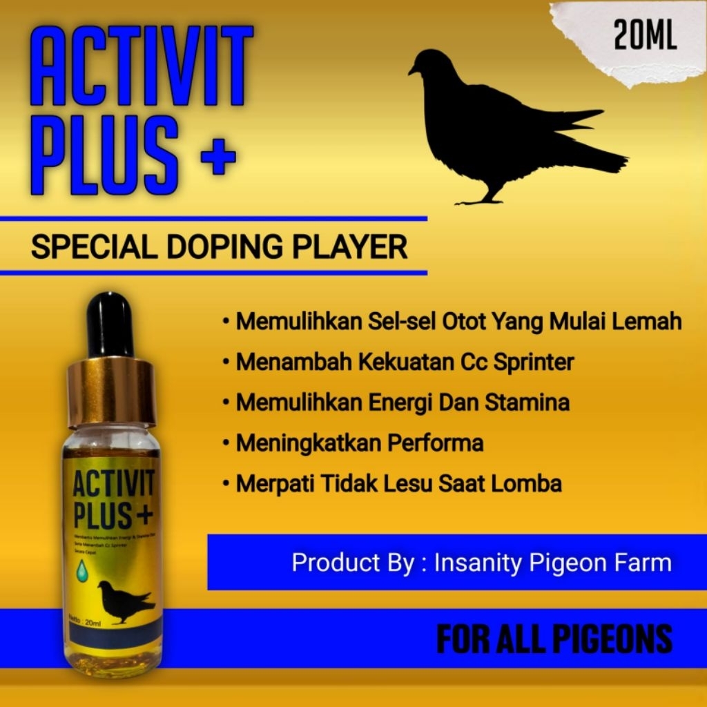 doping merpati kolongan bonus jamu raja langit activit plus merpati player 20ml