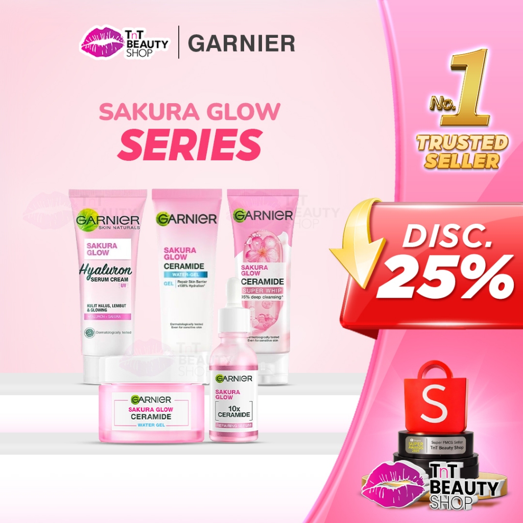 Garnier Sakura Glow Hyaluron Series | Serum | Cream | Foam | Essence | TnT Beauty Shop