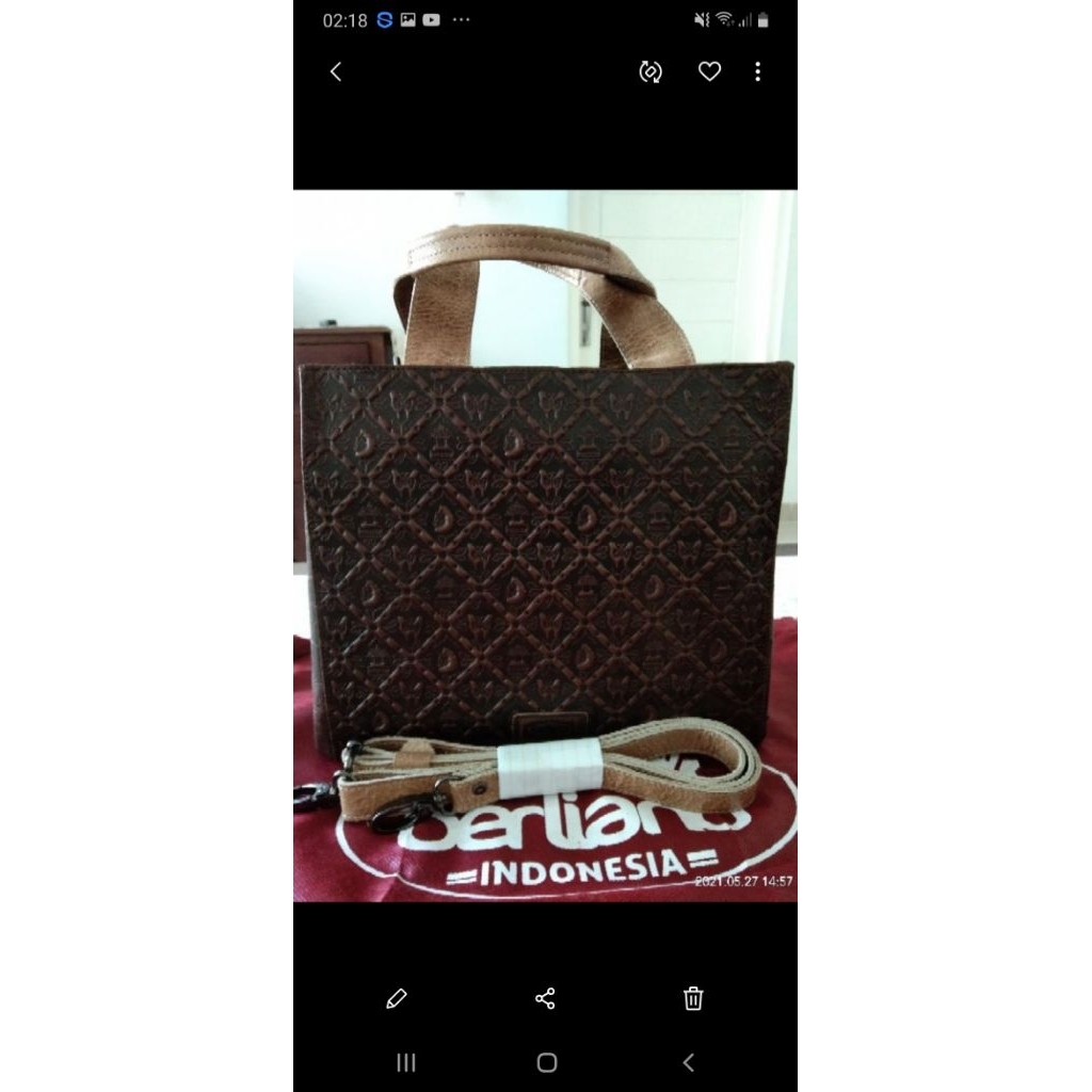 tas kulit wanita motif batik sidomulyo original berliano