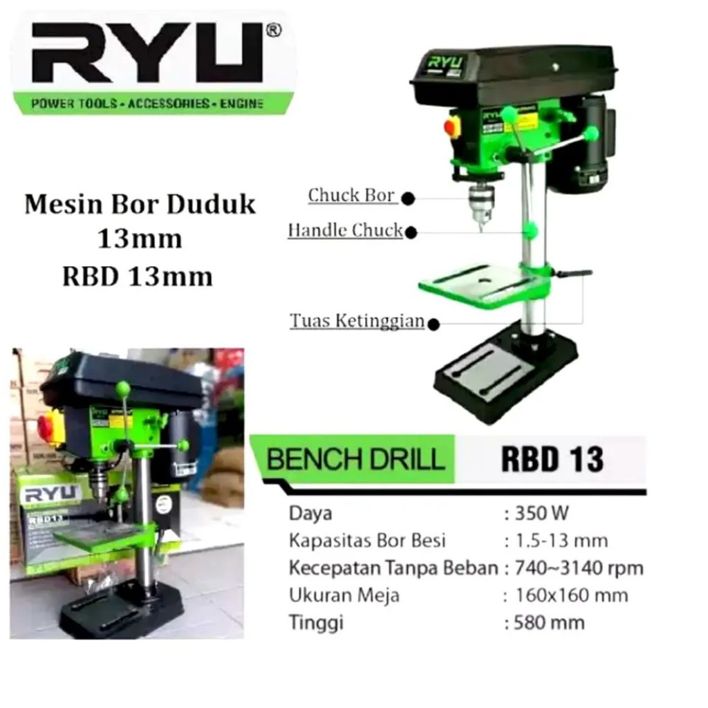 RYU BENCH DRILL 16MM-MESIN BOR DUDUK 16MM RYU