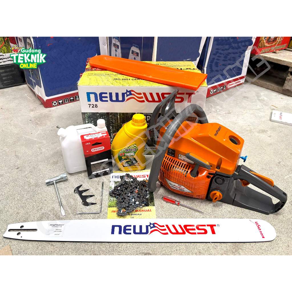 Mesin Chainsaw 26" Laser 728 NEW WEST Senso / Mesin Gergaji Potong Belah Potong Kayu 26 Inch 728 Ran