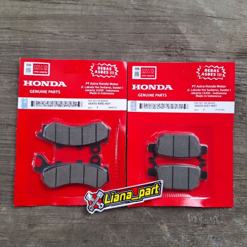 Kampas Rem Depan Belakang untuk Motor PCX 150 CBS, PCX 160 CBS, ADV 150 CBS, ADV 160 CBS - Satu Pake