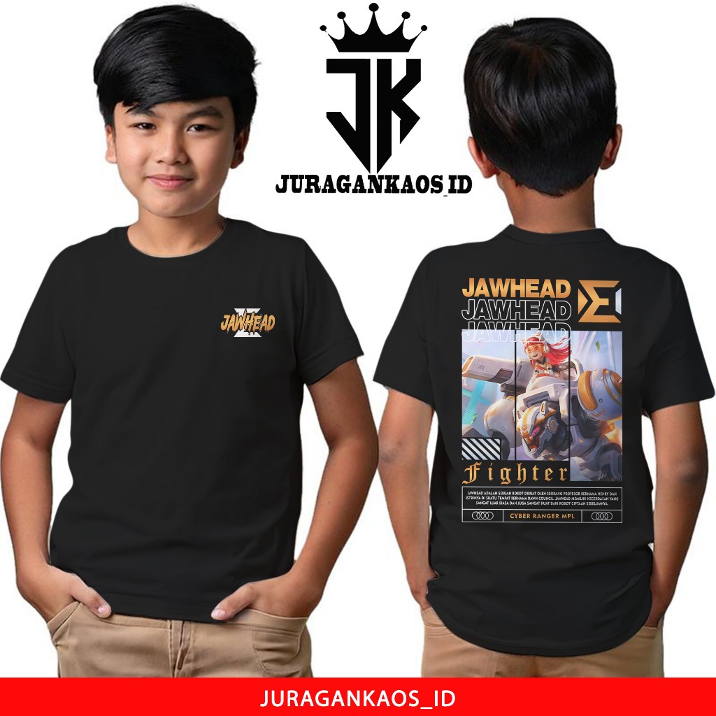 JuraganKaos Anak Motif Mobile Legend JaWhead Cyber Ranger Mpl - Kaos Anak Usia 1 Tahun Sampai 12 Tah