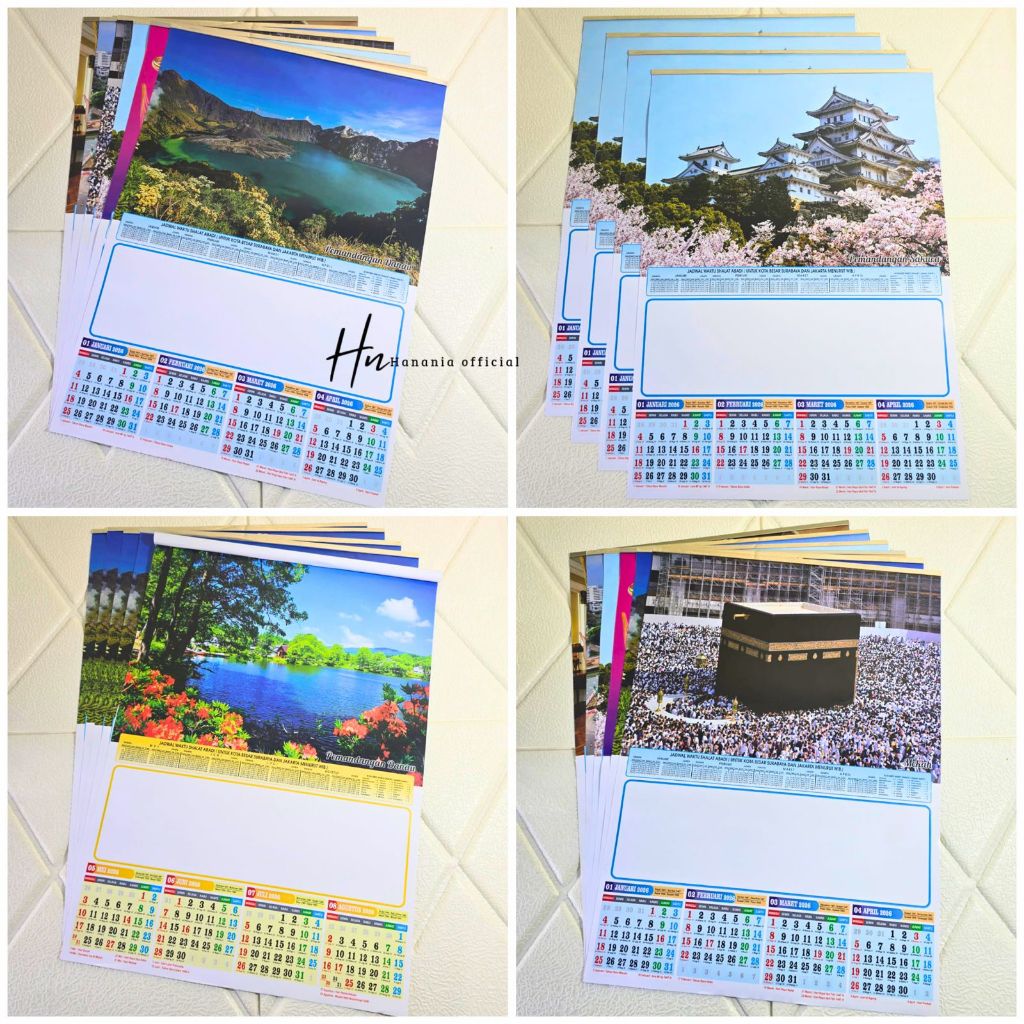 KALENDER DINDING CATURWULAN 3 LEMBAR 2026 / KALENDER CATURWULAN MOTIF TERBARU 2026