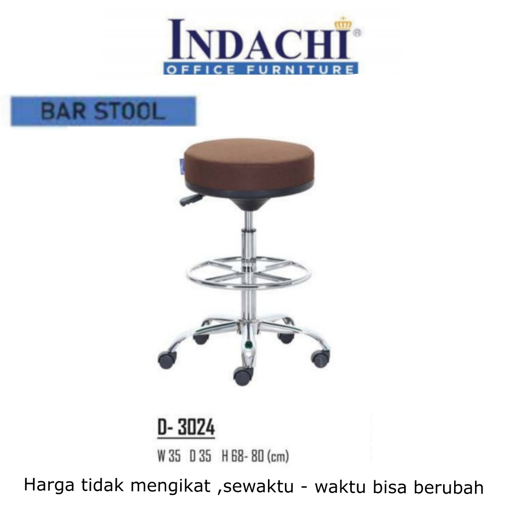 KURSI BARSTOOL INDACHI D-3024 COUNTER CHAIR FOOT RING RODA KURSI BAR CAFE RESTO