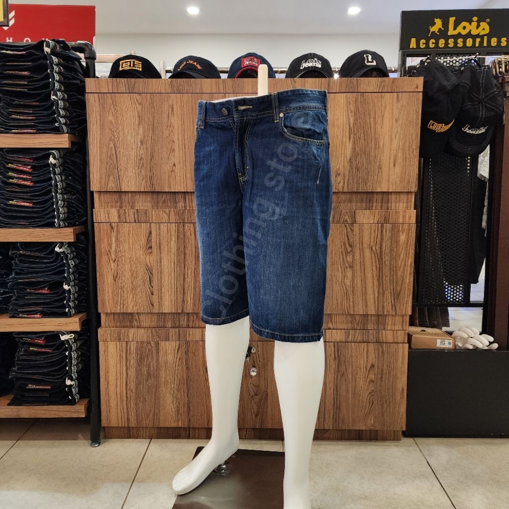 LOIS ORIGINAL celana jeans pendek pria biru CFD123C